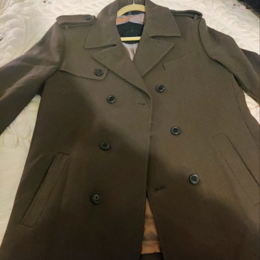 Black Rivet Military Style Long Coat